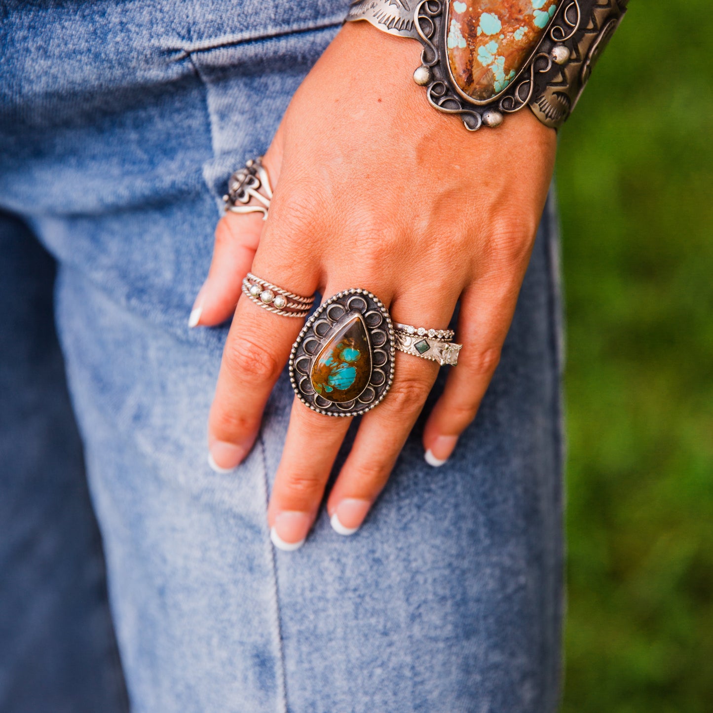 The Mosquero | Nevada Turquoise Ring Size 8