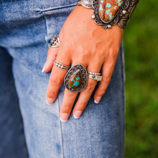 The Mosquero | Nevada Turquoise Ring Size 8
