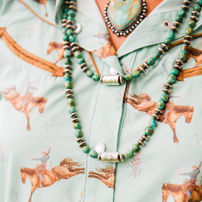 The Manifest | Sonoran Turquoise and Barrel Necklace