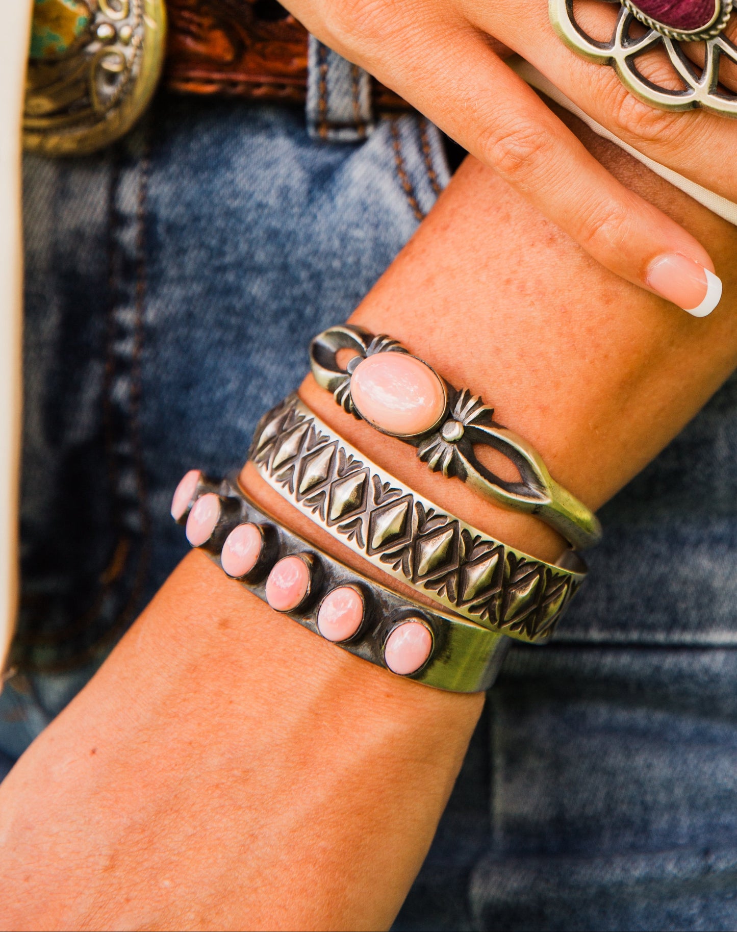 The Perrin | Stamped Silver Cuffs by Joe Tahe