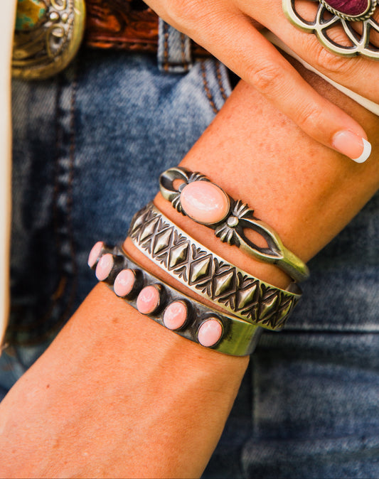 The Perrin | Stamped Silver Cuffs by Joe Tahe