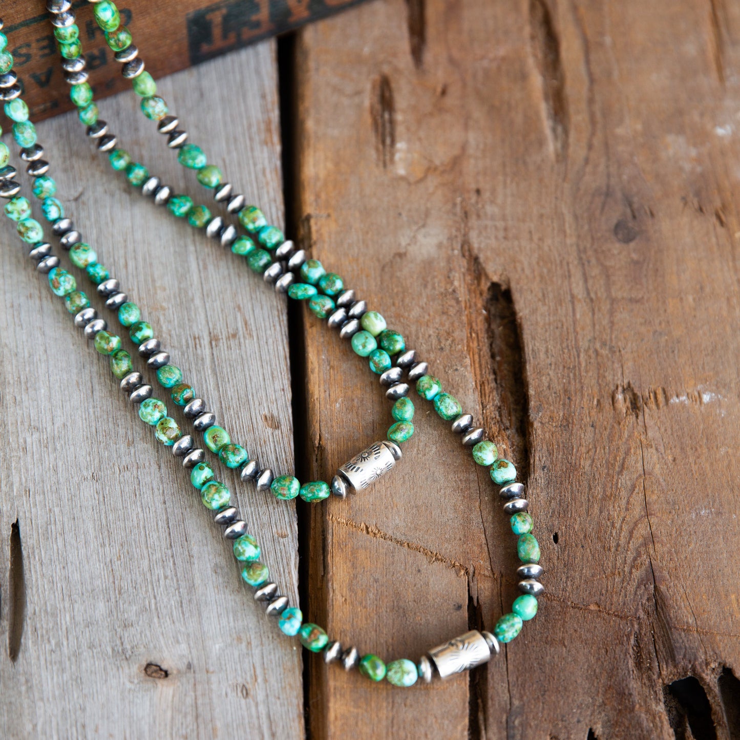The Manifest | Sonoran Turquoise and Barrel Necklace
