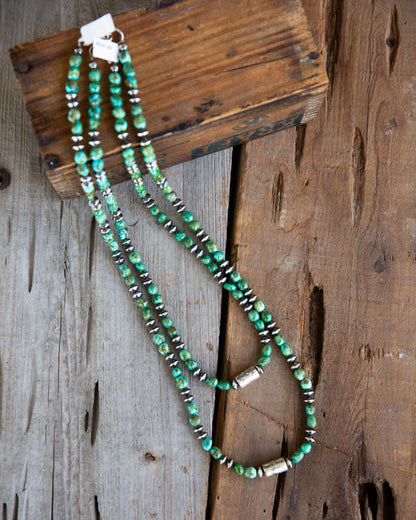 The Manifest | Sonoran Turquoise and Barrel Necklace
