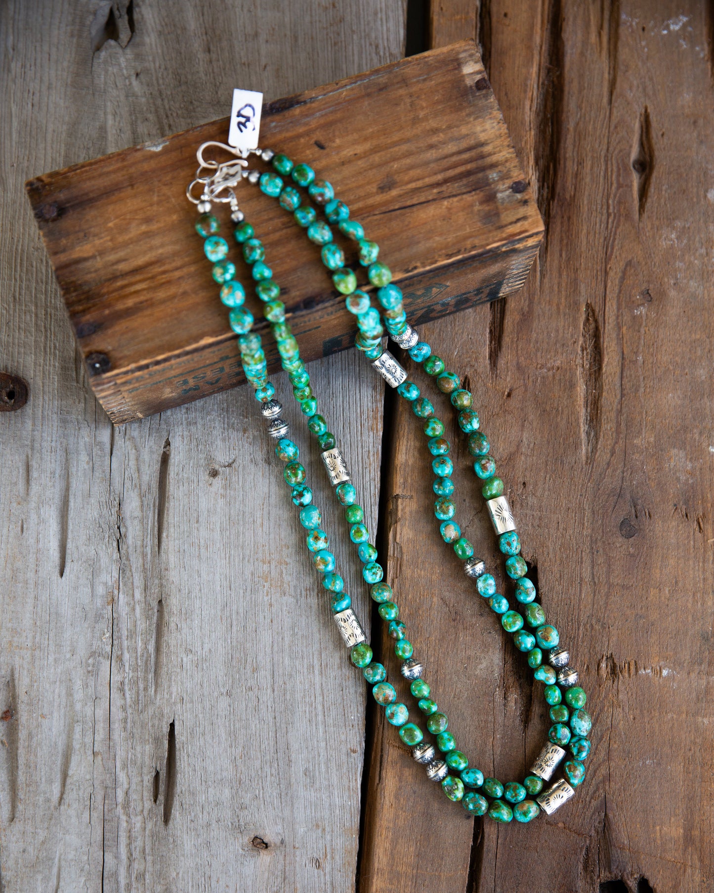 The Voyager | Sonoran Turquoise and Barrel Necklace