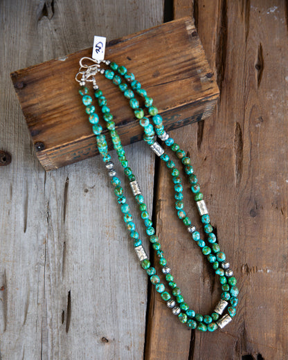 The Voyager | Sonoran Turquoise and Barrel Necklace