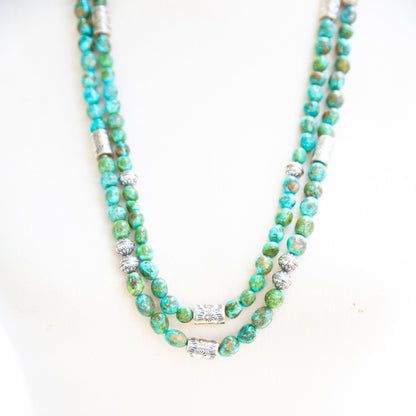 The Voyager | Sonoran Turquoise and Barrel Necklace