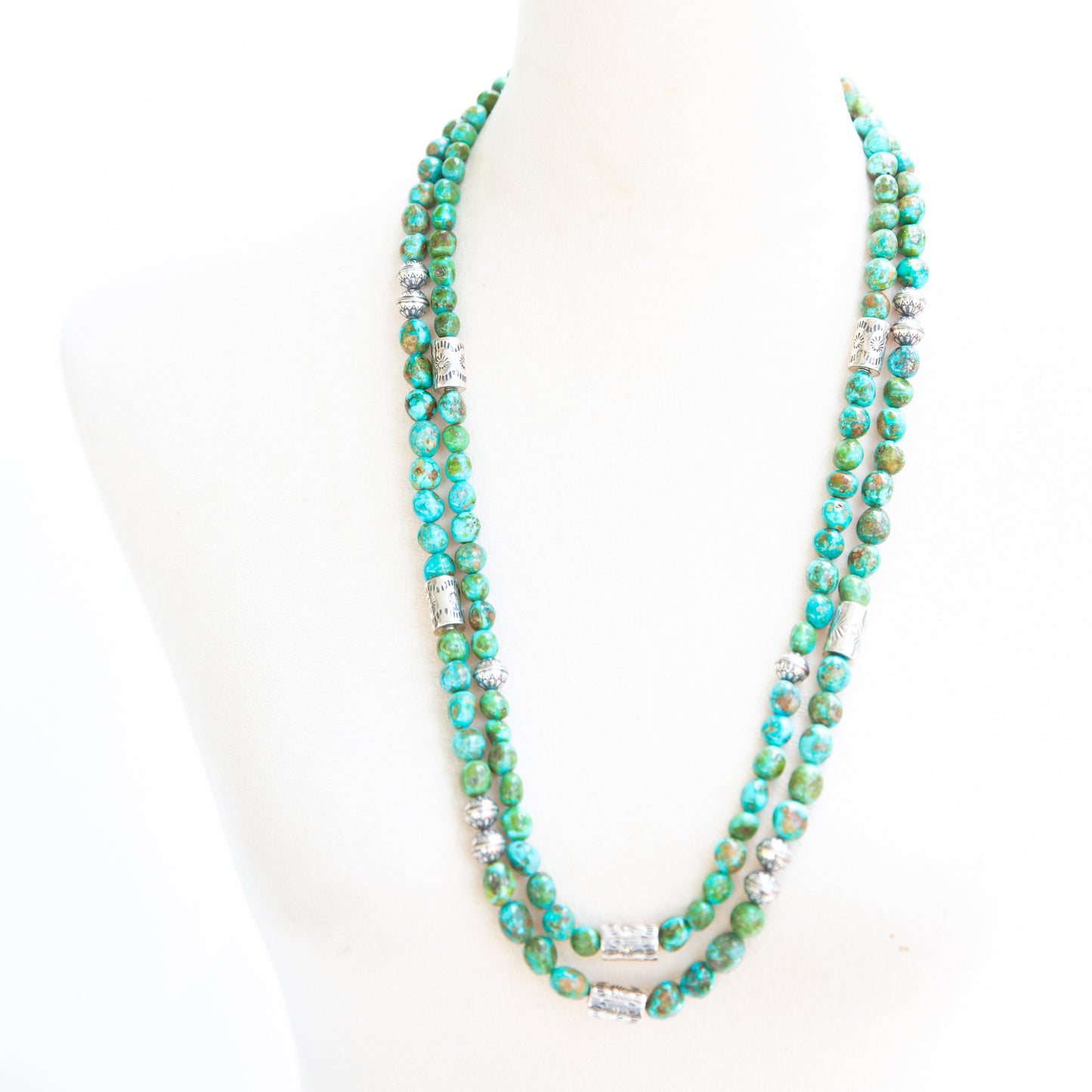 The Voyager | Sonoran Turquoise and Barrel Necklace