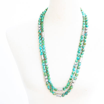 The Voyager | Sonoran Turquoise and Barrel Necklace