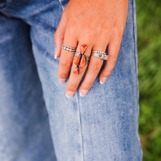 The Chavez | Orange Spiny Ring by Bernyse Chavez Size 7 & 8