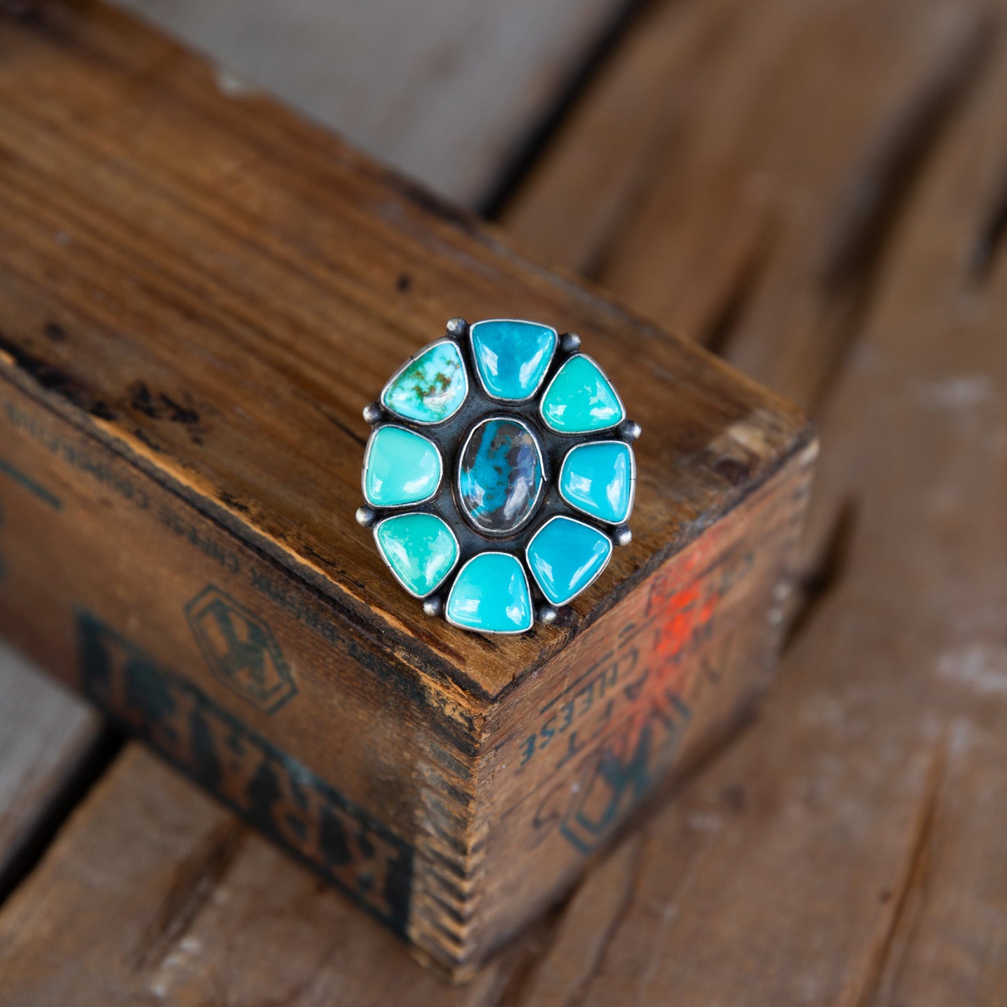 The Howie | Carico Lake Turquoise Ring by Tatum Skeets Size 8.25