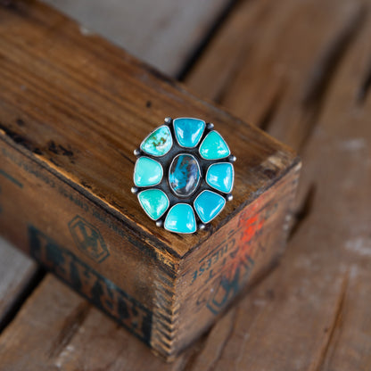 The Howie | Carico Lake Turquoise Ring by Tatum Skeets Size 8.25