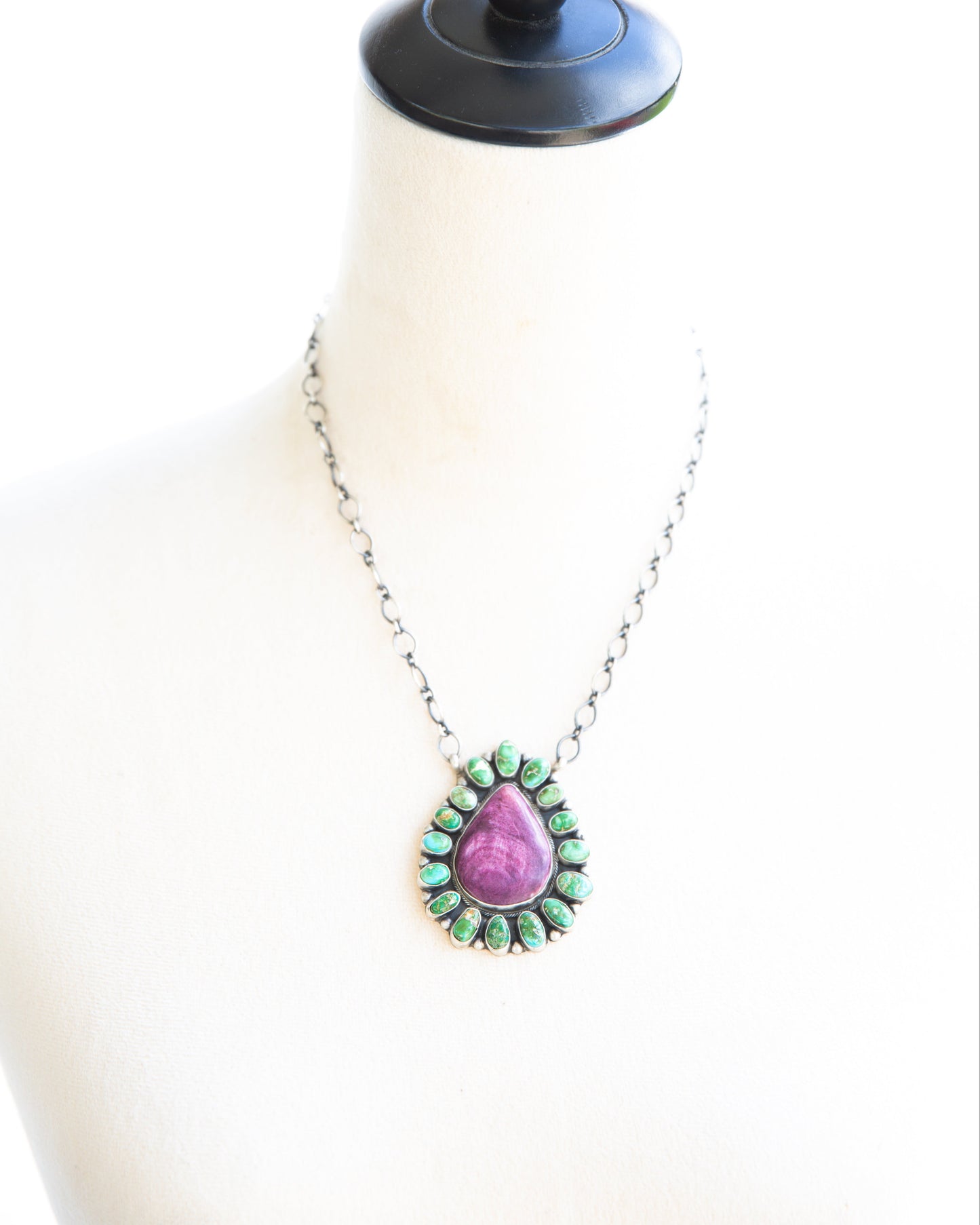 The Logan | Purple Spiny & Sonoran Turquoise Necklace by Sheila