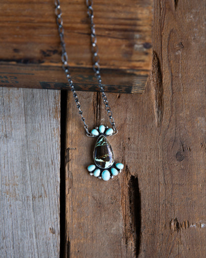 The Livy | Blackjack & Turquoise Necklace by Louise Jim