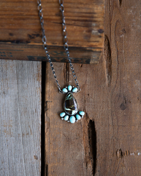 The Livy | Blackjack & Turquoise Necklace by Louise Jim