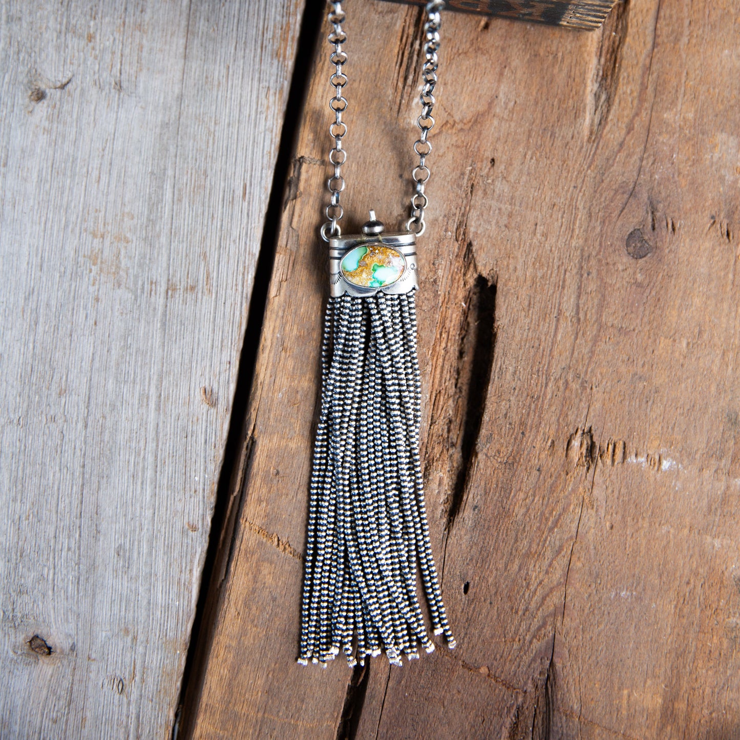 The Topeka | Sonoran Turquoise Tassel Necklace by Sally Johnson