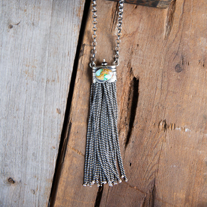 The Topeka | Sonoran Turquoise Tassel Necklace by Sally Johnson