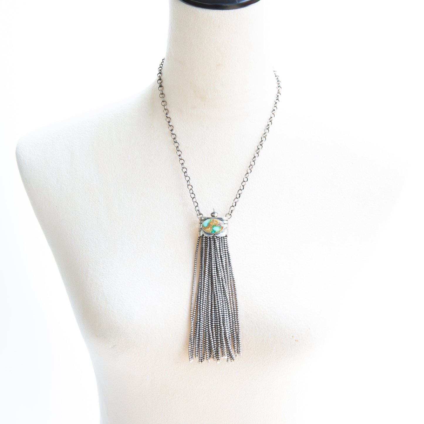 The Topeka | Sonoran Turquoise Tassel Necklace by Sally Johnson