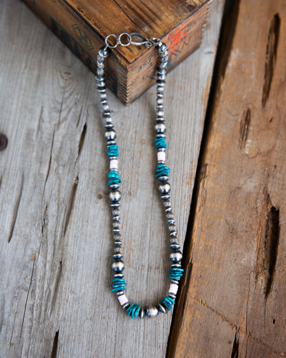 The Lander | Pink Conch & Turquoise Pearls by Chimney Butte