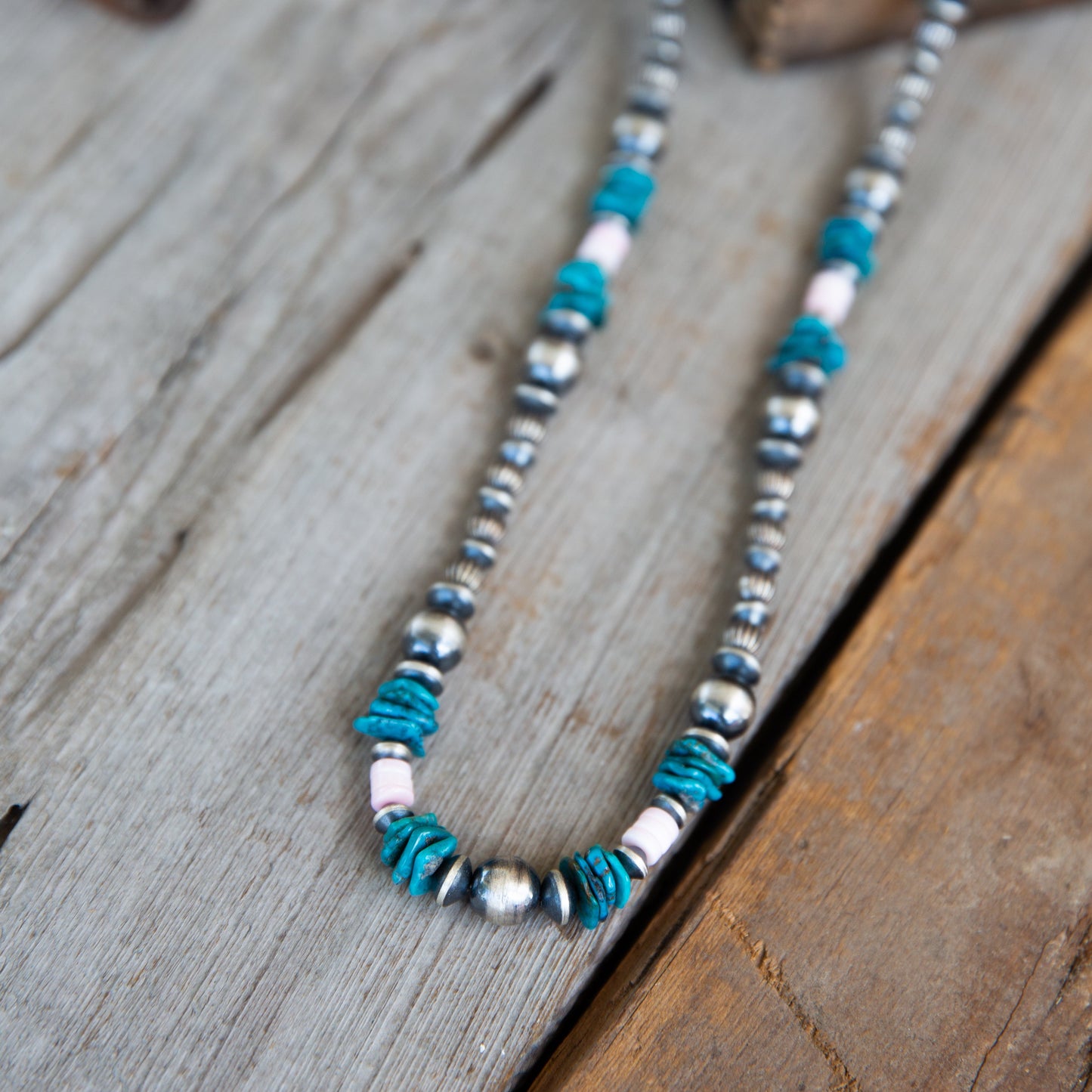 The Lander | Pink Conch & Turquoise Pearls by Chimney Butte