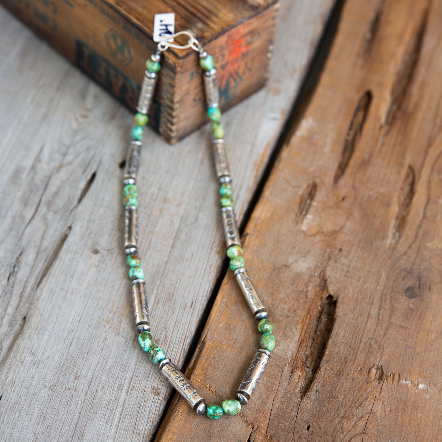 The Hatoria | Sonoran Turquoise & Handcrafted Barrel Bead Necklace