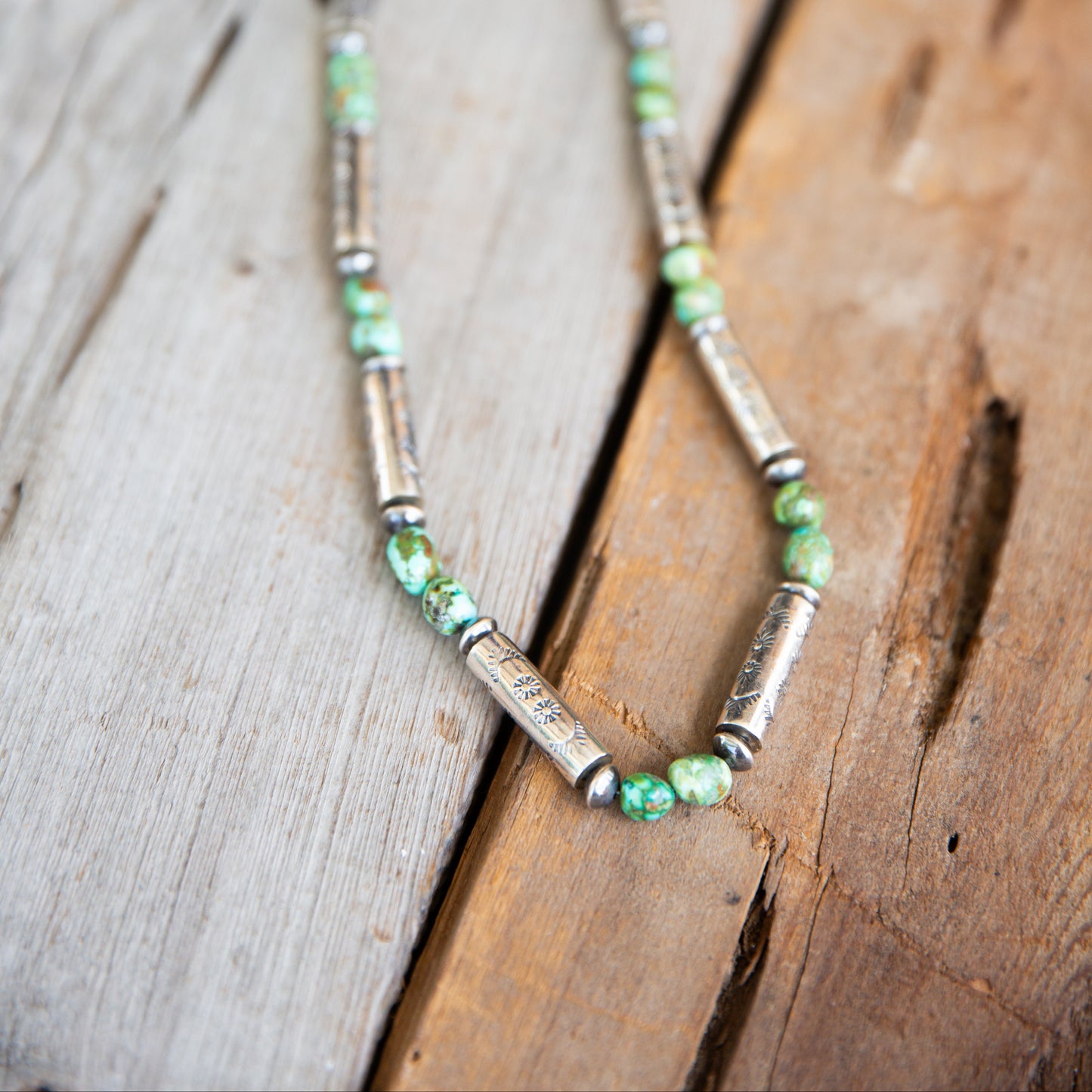 The Hatoria | Sonoran Turquoise & Handcrafted Barrel Bead Necklace
