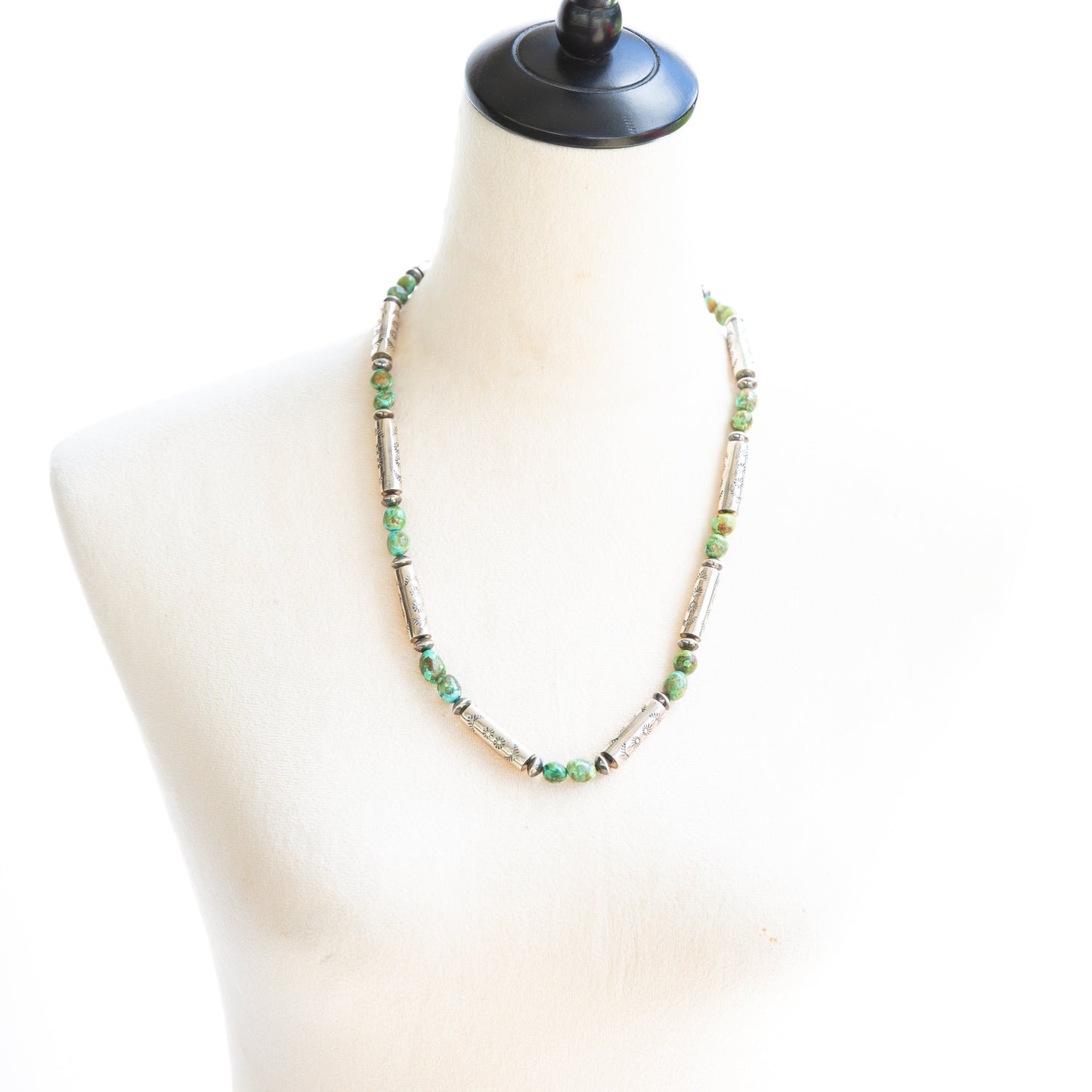 The Hatoria | Sonoran Turquoise & Handcrafted Barrel Bead Necklace