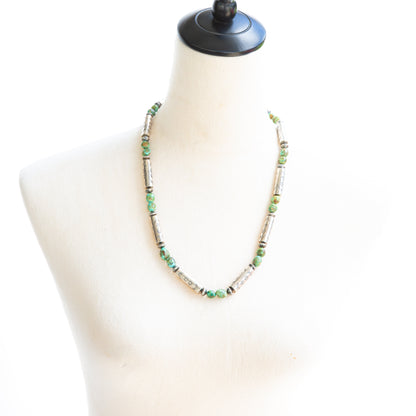 The Hatoria | Sonoran Turquoise & Handcrafted Barrel Bead Necklace