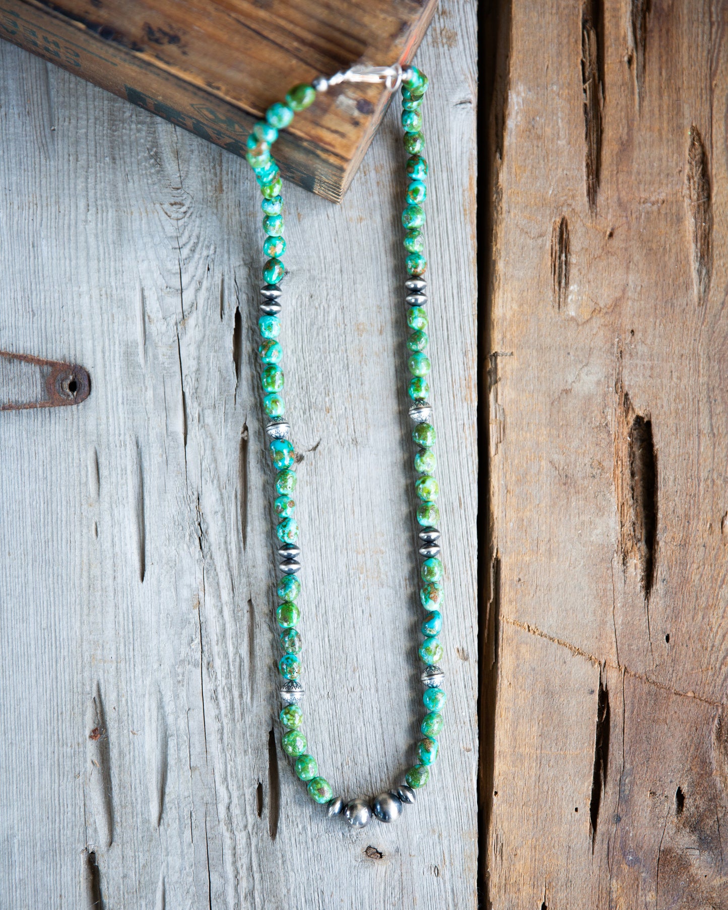 The Delilah | 29" Sonoran Turquoise & Sterling Pearl Necklace
