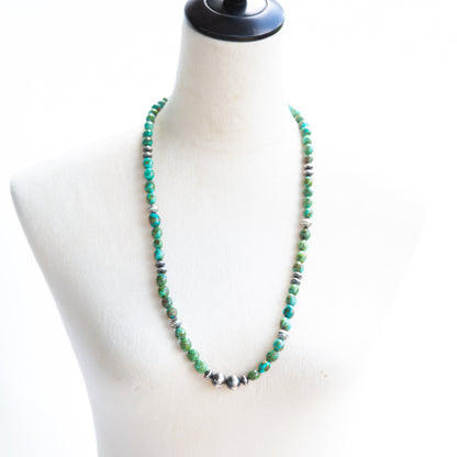The Delilah | 29" Sonoran Turquoise & Sterling Pearl Necklace