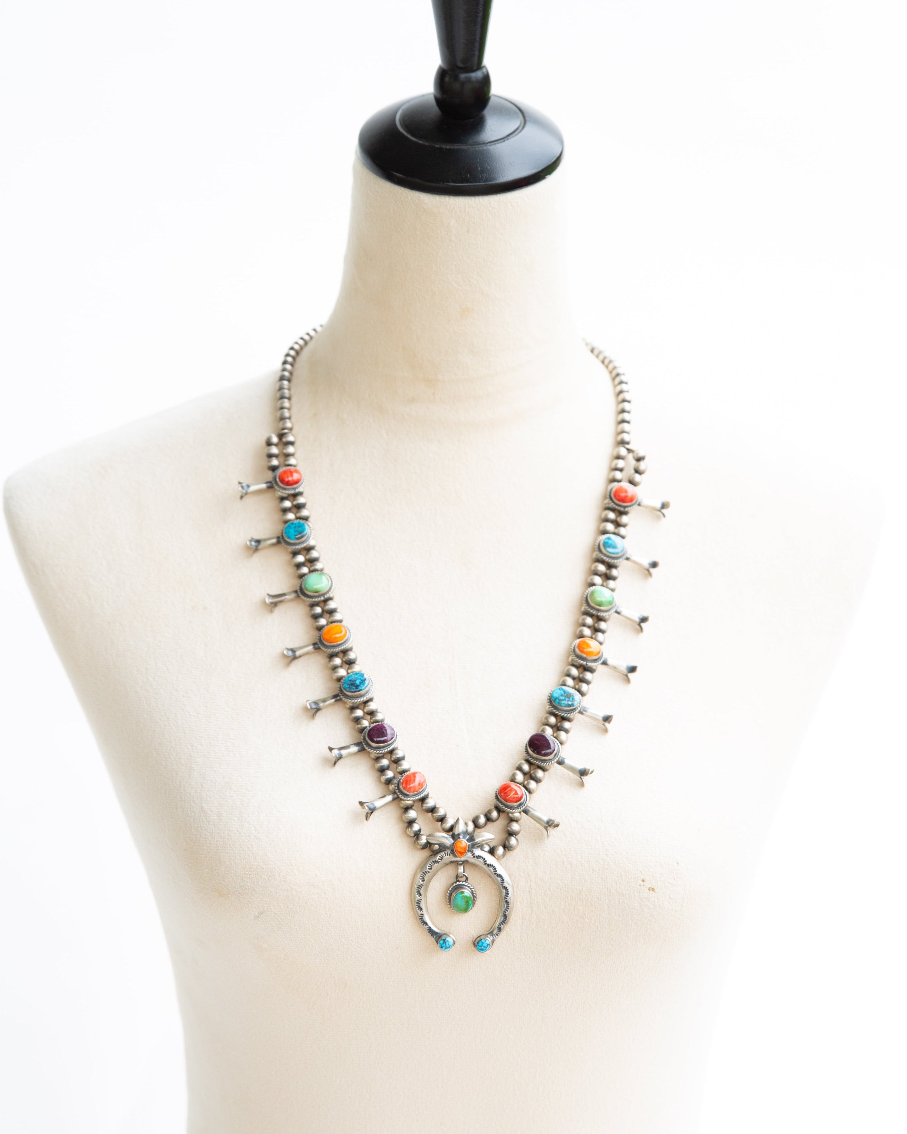 The Lonestar | Multi Stone Squash Blossom Necklace by Thomas