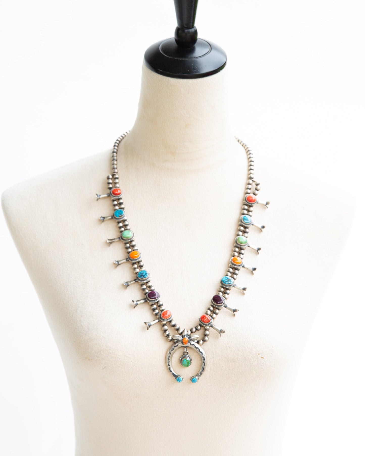 The Lonestar | Multi Stone Squash Blossom Necklace by Thomas Francisco