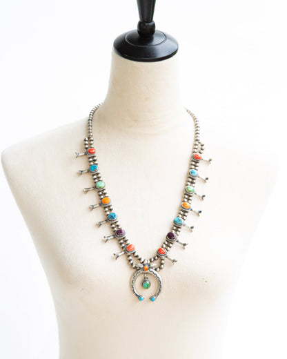 The Lonestar | Multi Stone Squash Blossom Necklace by Thomas Francisco