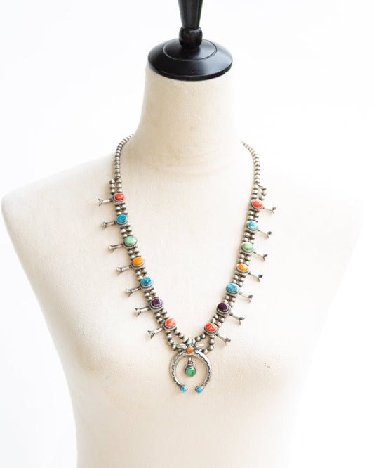 The Lonestar | Multi Stone Squash Blossom Necklace by Thomas Francisco