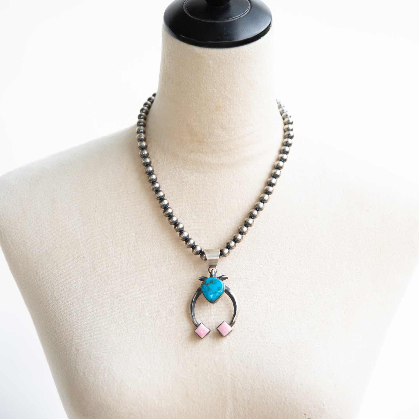 The Tijera | Turquoise & Pink Conch Naja Pendant by Chimney Butte