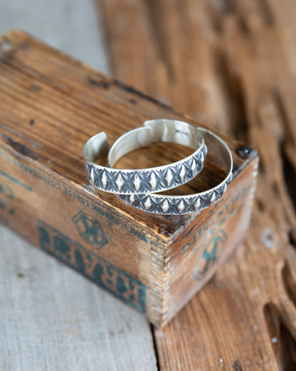 The Perrin | Stamped Silver Cuffs by Joe Tahe