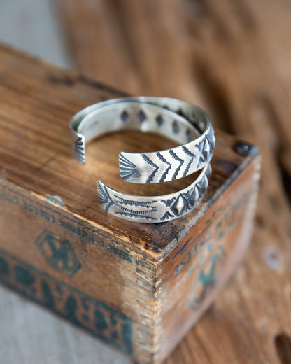 The Perrin | Stamped Silver Cuffs by Joe Tahe