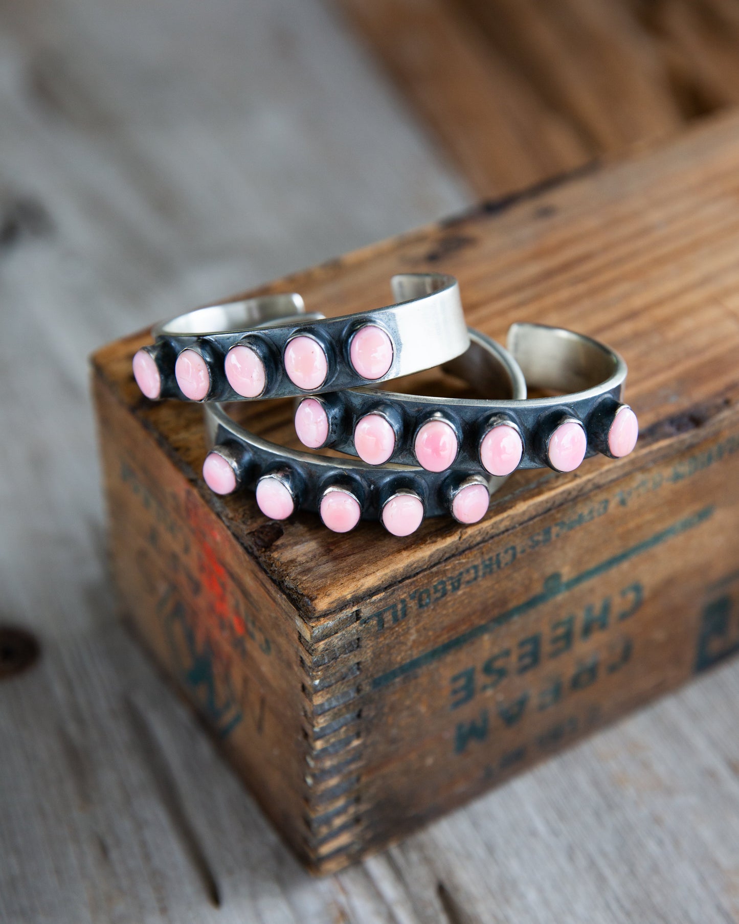 The Marwood | 5 Stone Pink Conch Cuff by Chimney Butte