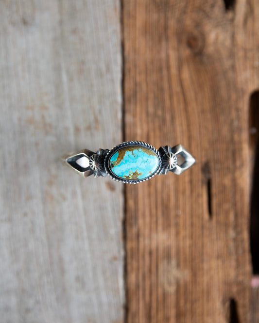 The Delia | Number Eight Turquoise Cuff by Chimney Butte