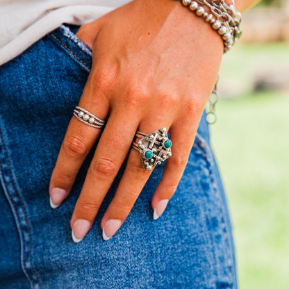 The Hawk | Harold Becenti Adjustable Kingman Cross Ring