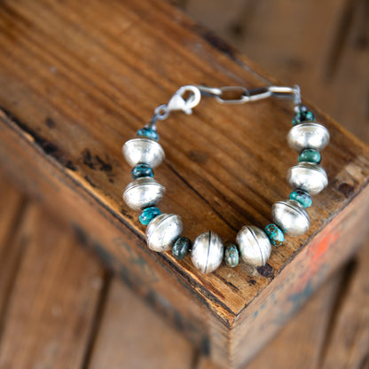 The Latimer | Handcrafted Mercury Dime and Turquoise Bracelet