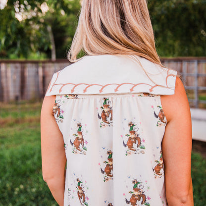 The Kressida | Western Print & Embroidered Pearl Snap Dress
