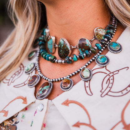 The Heron | Hubei Turquoise & Sterling Pearl Necklace
