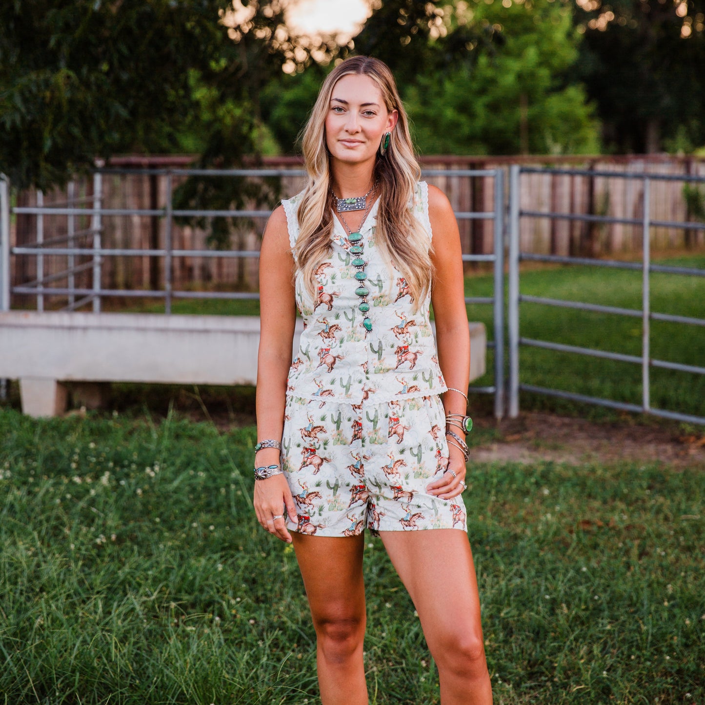 The Kambry | Western Print Short Set