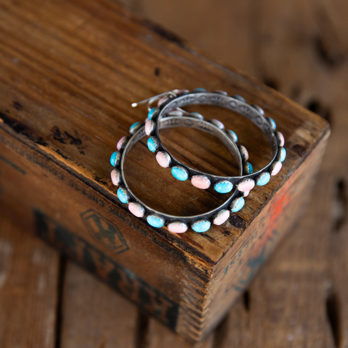 The Alaya’s | Russell Sam Pink Conch & Turquoise Hoops