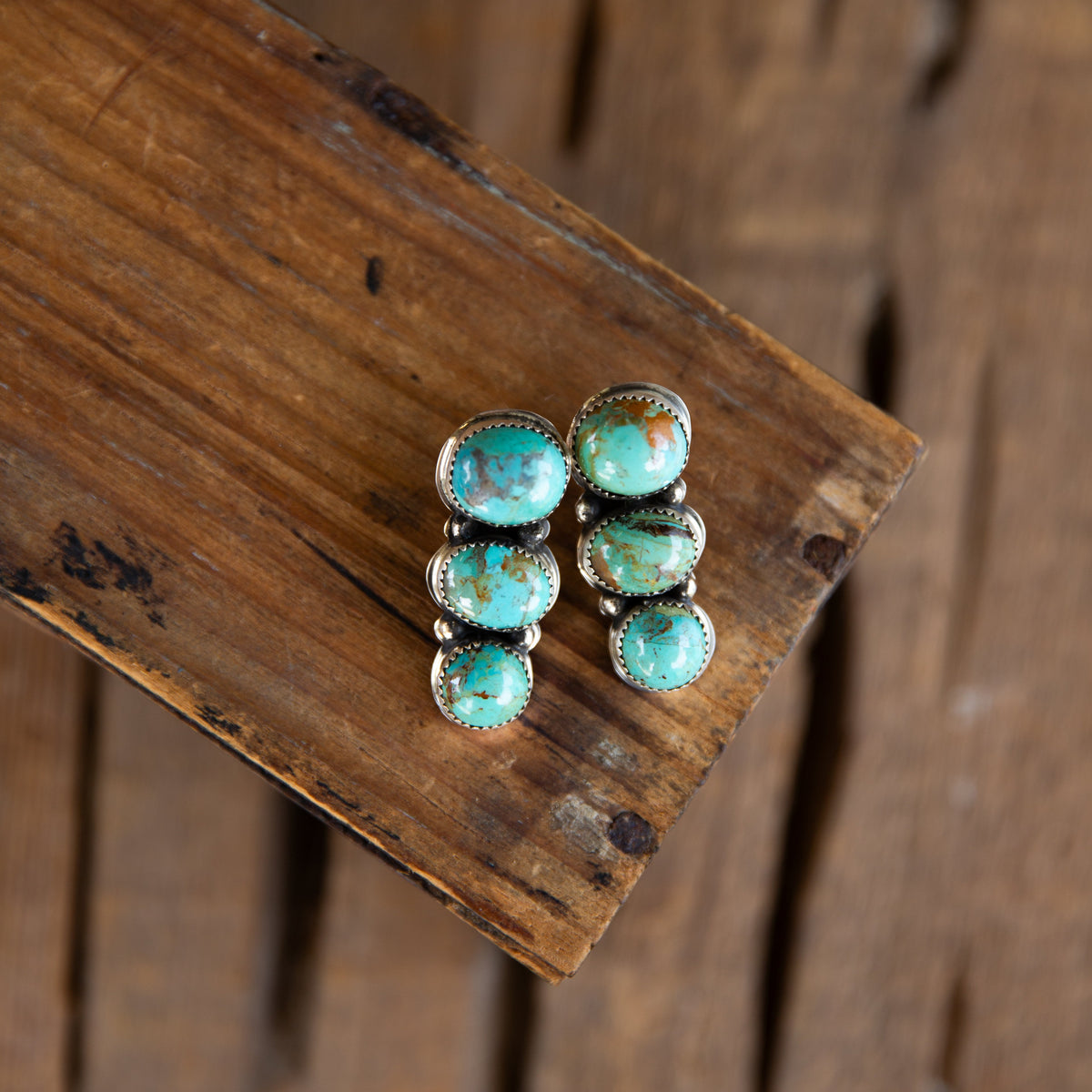 The Medina’s | 3 Stone Turquoise Earrings