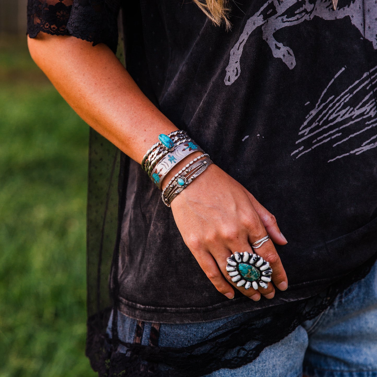 The Pocono | Vintage Peyote Bird Inlay Cuff