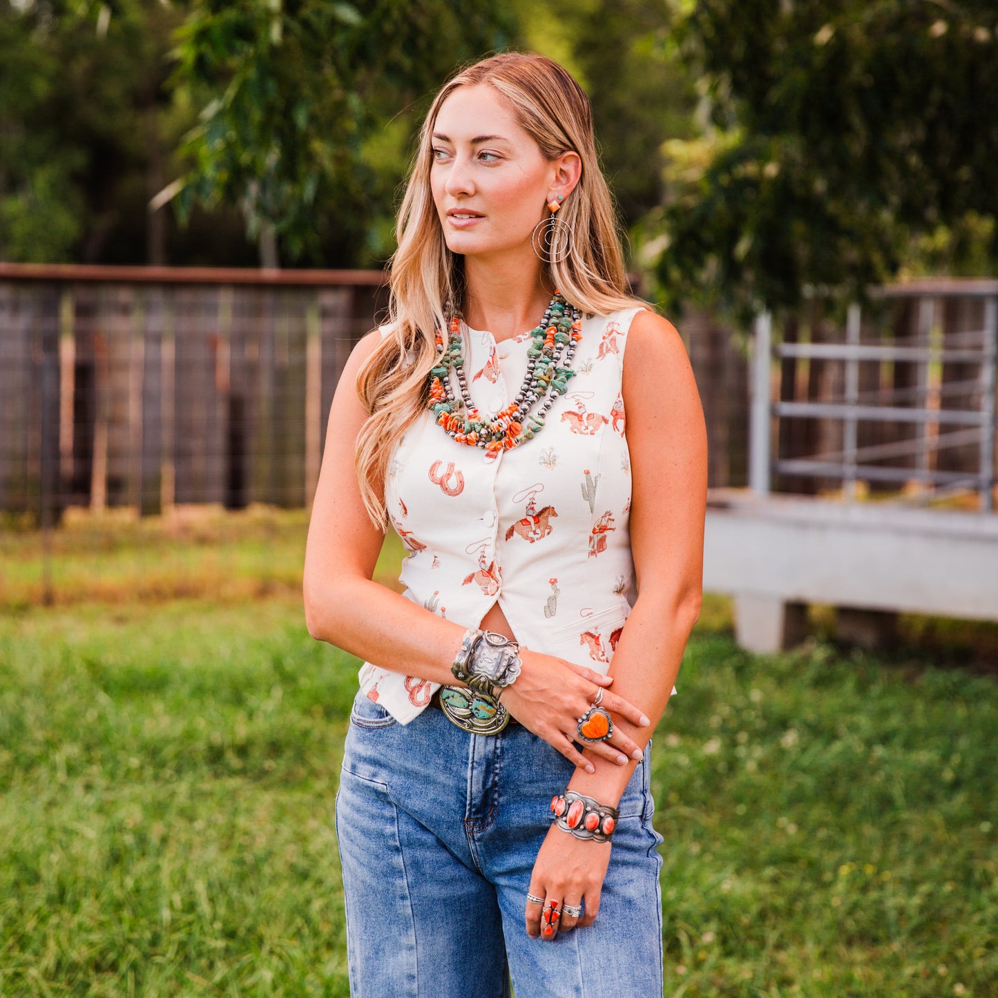 The Kennett | Western Print Vest Top