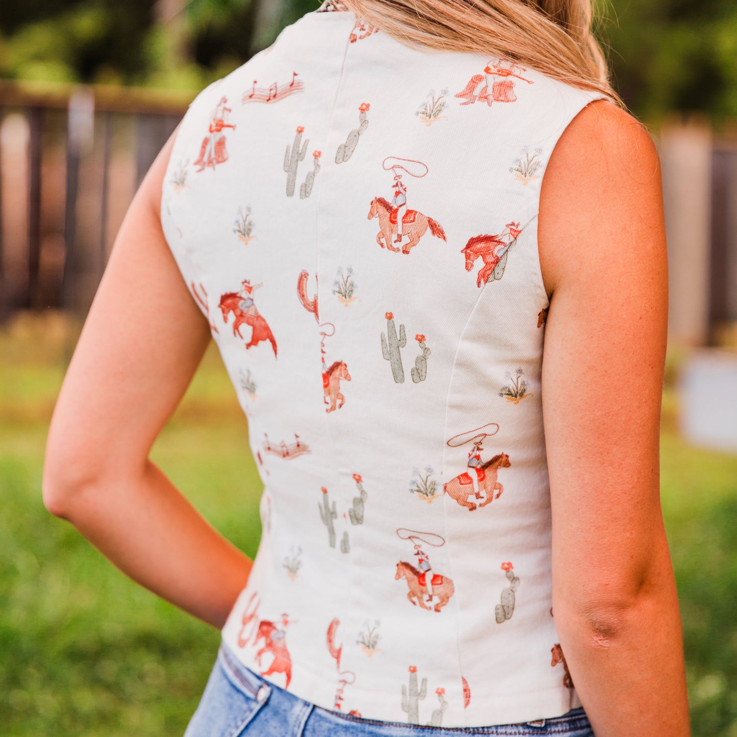 The Kennett | Western Print Vest Top