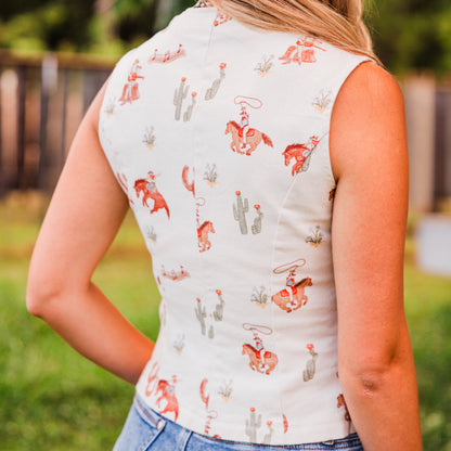 The Kennett | Western Print Vest Top