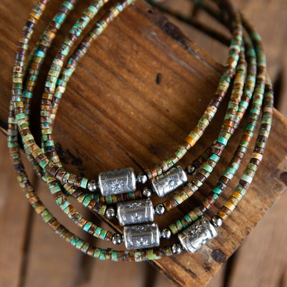 The Sonoma | Green Turquoise Heist & Barrel Necklace